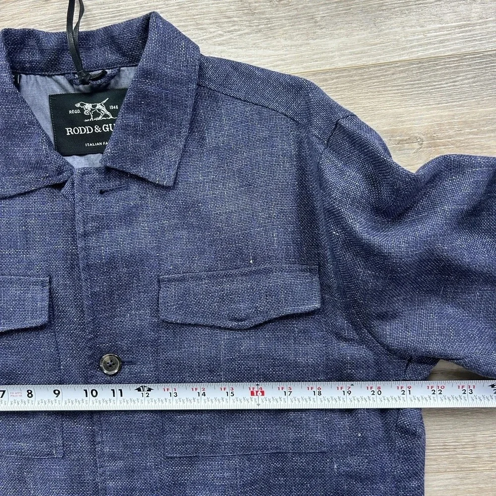 NWT Rodd & Gunn Small The Cascades Bluestone Linen Wool Blend Shirt‎ Jacket